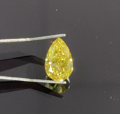 Лаборатория CVD отрезка HPHT груши гениальная создала желтый диамант 1-1.3ct