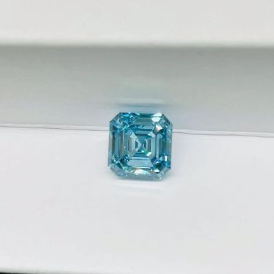 Asscher отрезало голубую синтетическую лабораторию диаманта проектировало карат диамантов 1-2