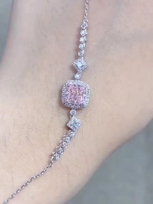 Лабораторная бриллиантовая браслет розовый розовый цвет 1.52ct