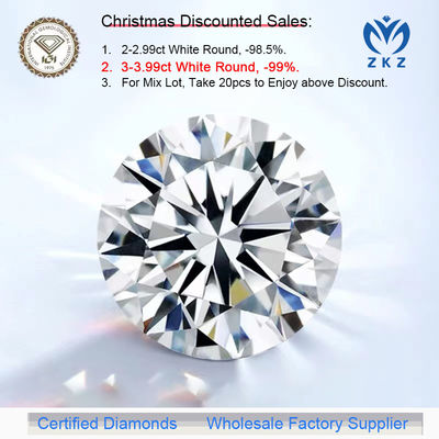 CVD DEF VS VVS Круглый бриллиантовый рез 3ct + лабораторно выращенные бриллианты IGI Сертификат оптовый завод поставщик