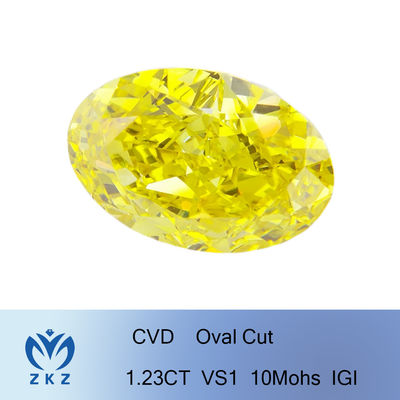 синтетическая лаборатория 1.23ct создала отрезок желтого овала диаманта форменный превосходный
