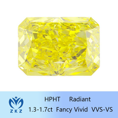 Излучающая форма HPHT Лабораторно выращенный желтый бриллиант 1.3ct-1.7ct IGI сертифицированный