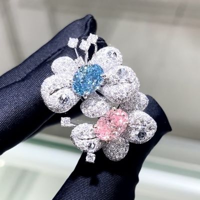 18k овальная форма два цвета стиль кольцо лаборатория взрослый розовый бриллиантовый кольцо роскошь и изысканный дизайн для вечеринки для банкета