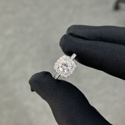 1.008ct Круглый D/E VVS CVD Белый бриллиантовый кольцо Лабораторные выращенные бриллиантовые кольца с сертификацией IGI