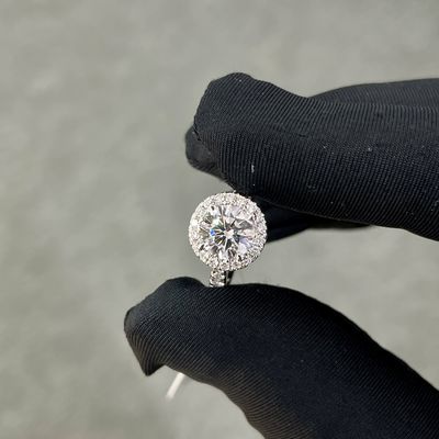 Лабораторно выращенные бриллиантовые кольца CVD Белый бриллиантовый кольцо с 1,006ct DEF VVS Круглой формы